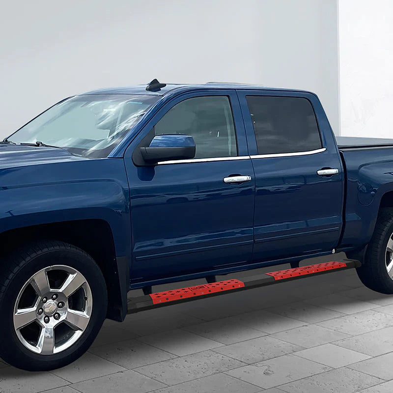 6 in. Wide Flat Step Running Boards 07-19 Chevy Silverado GMC Sierra Extended Cab