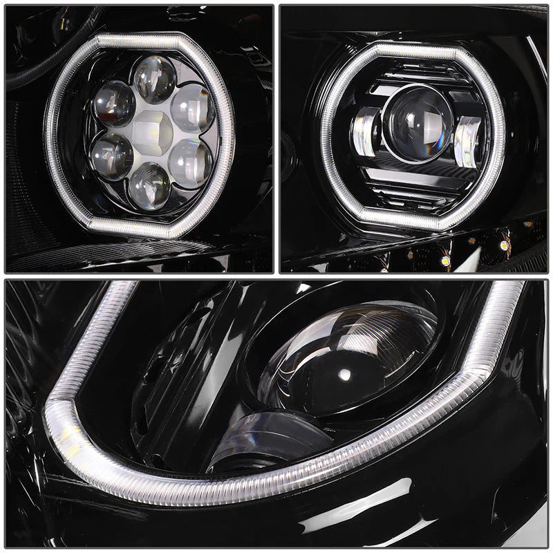 LED DRL Halo Sequential Projector Headlights 17-21 International Harvester LT LT625