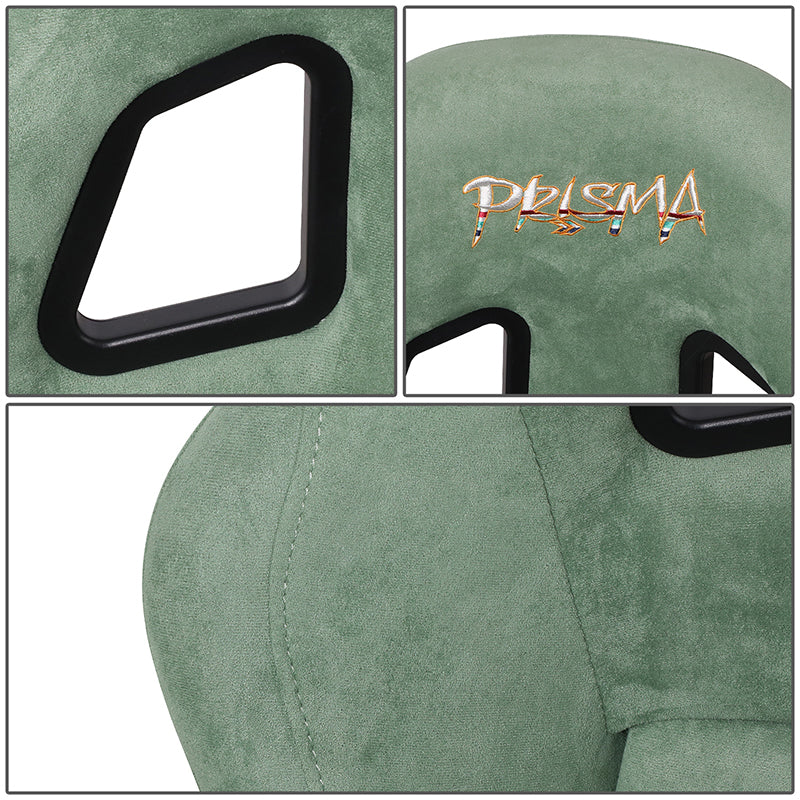 Vegan Micro Fiber Fixed Back Racing Bucket Seat Universal
