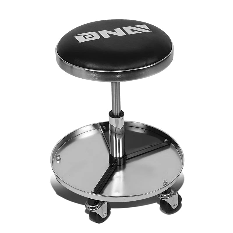 Adjustable Rolling Pneumatic Creeper Stool Seat w/Tool Tray