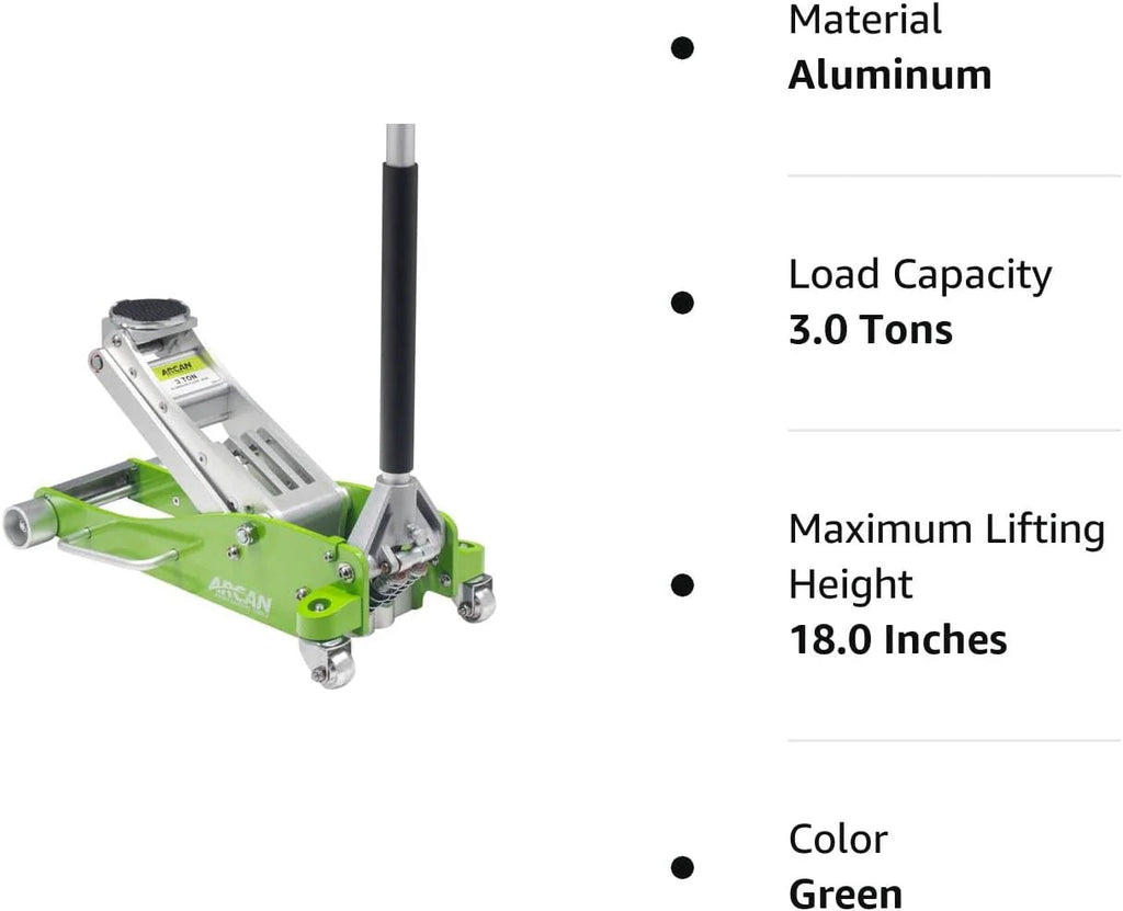 2026 Tools 3-Ton Quick Rise Aluminum Floor Jack with Dual Pump Pistons & Reinforced Lifting Arm (A20018_A20019)