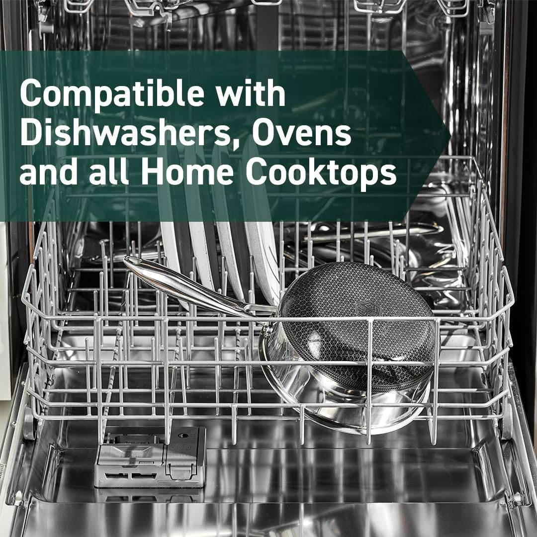 2026 HexClad Hybrid Nonstick 6-Piece Pot Set with 2 Silicone Trivets, 2, 3, and 8-Quart Pots with Tempered Glass Lids, Stay-Cool Handles, Dishwasher-Friendly, Induction-Ready, Compatible with All Cooktops
