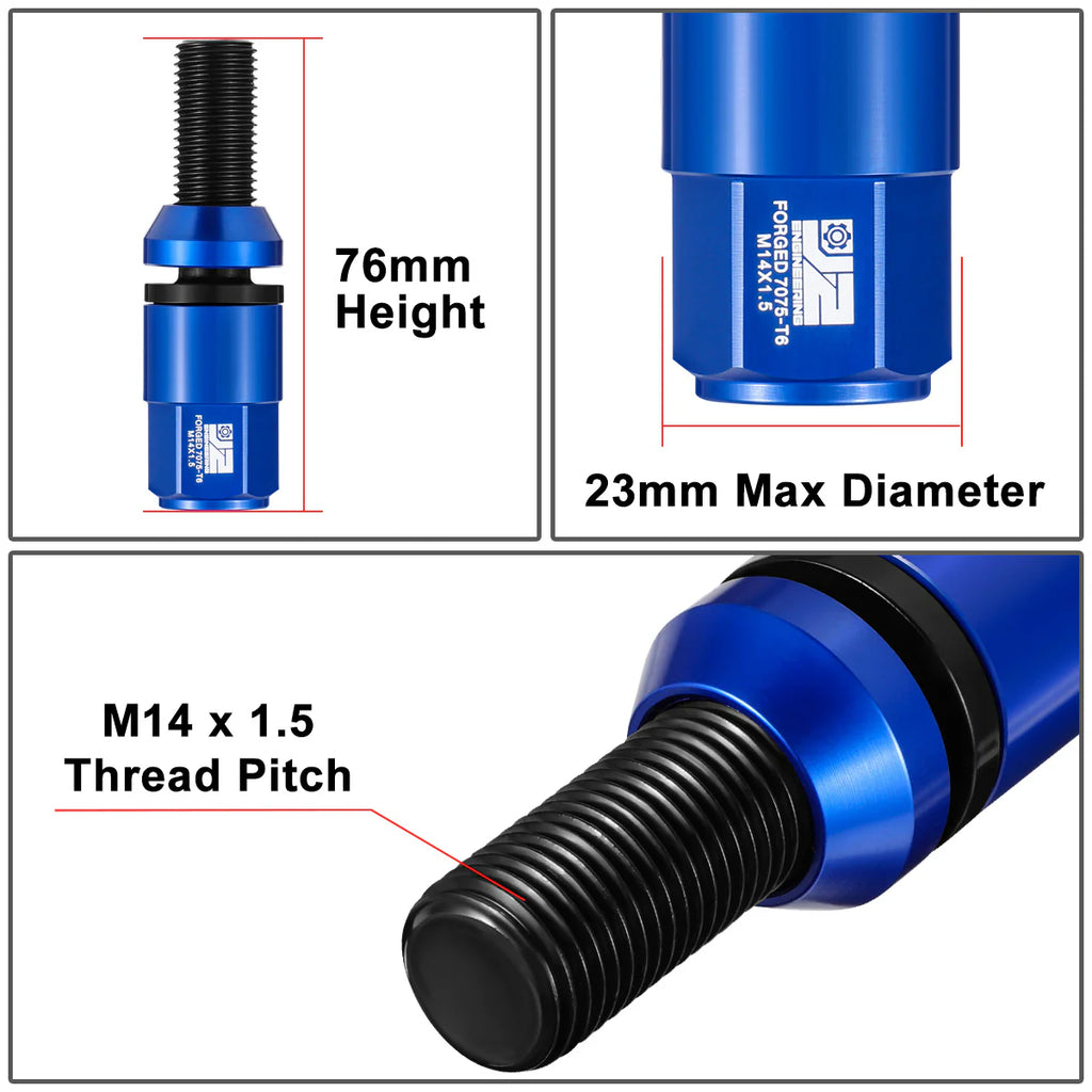 20 Pcs Aluminum M14x1.5 Thread Pitch Lug Nuts W/ 4 or 5 Lug M14x1.5 Thread