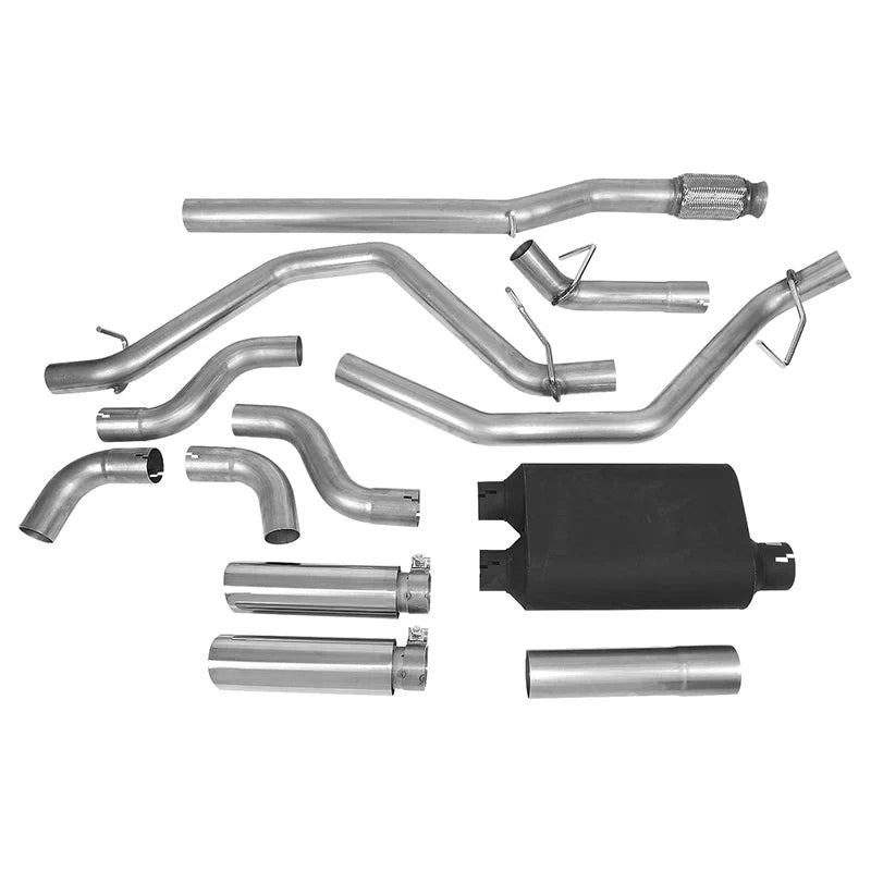 Cat-Back Exhaust w/3.5 in. OD Stainless Steel Muffler Tip 14-19 Chevy Silverado GMC Sierra 1500 LD Limited 4.3L 5.3L