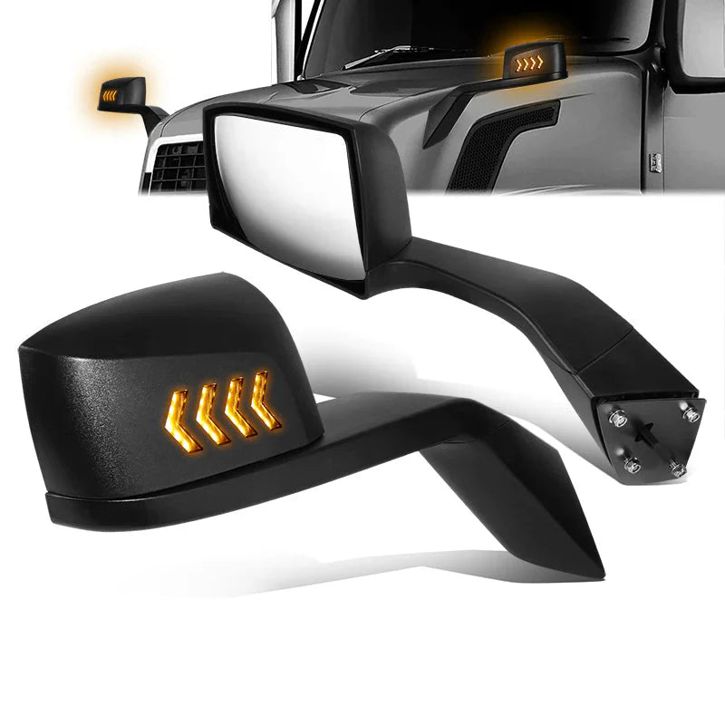 Performance Series Side Hood Mirrors (Black) 04-18 Volvo VN Series