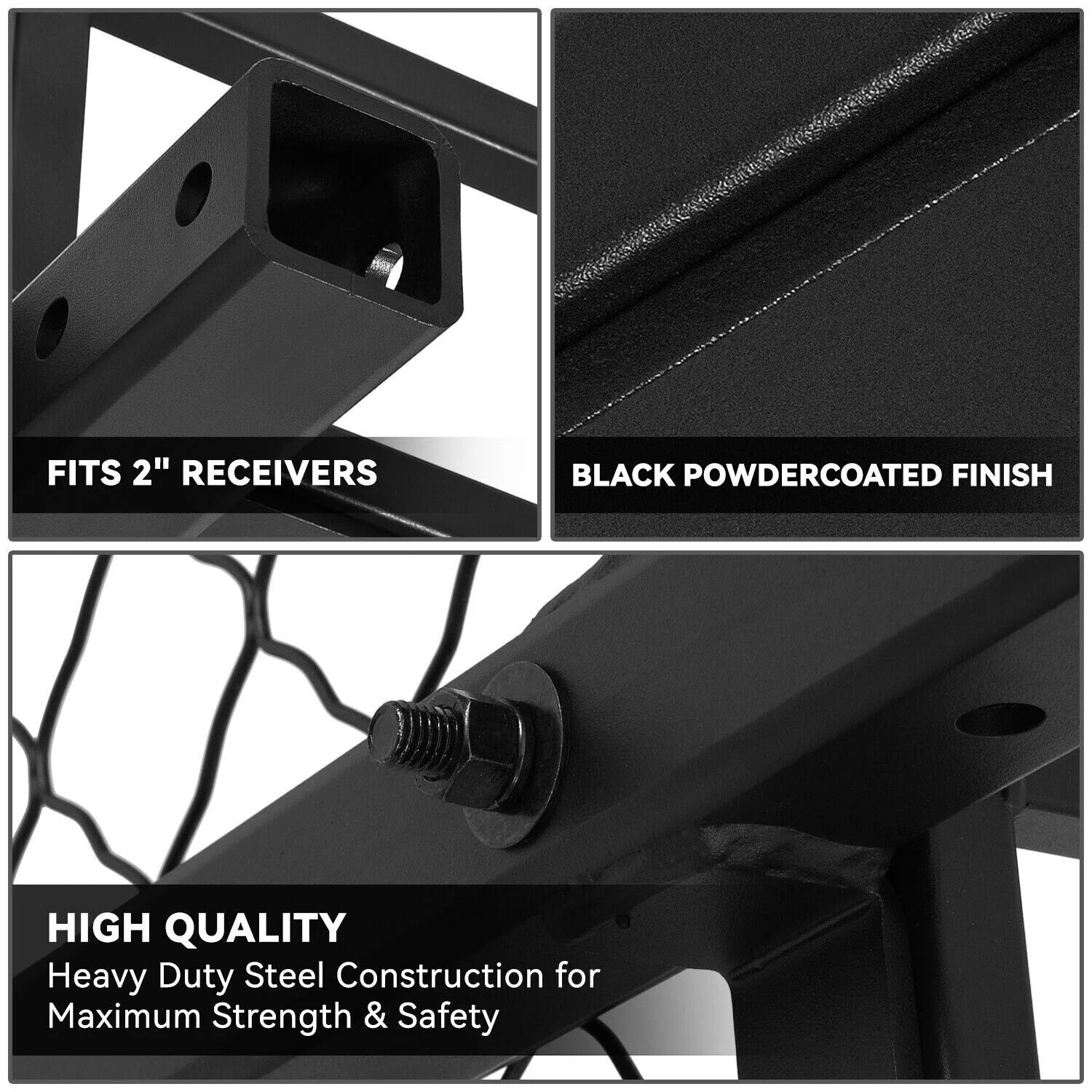 2 in. Tow Receiver Hitch Cargo Carrier Basket w/ Pin & Clip Fits Vehicles with 2 in. Tow Receive