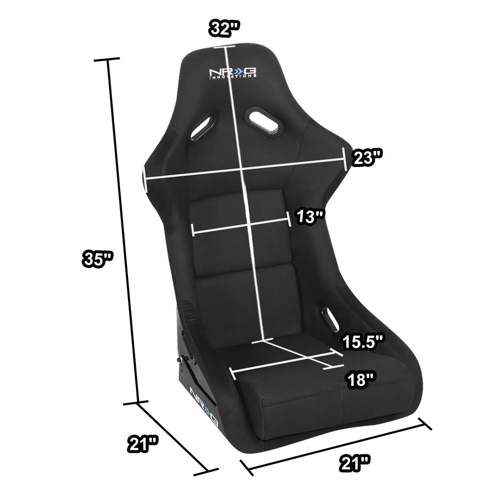 23 W x 18 D x 34 H in. Fiber Glass Bucket Racing Seat Universal