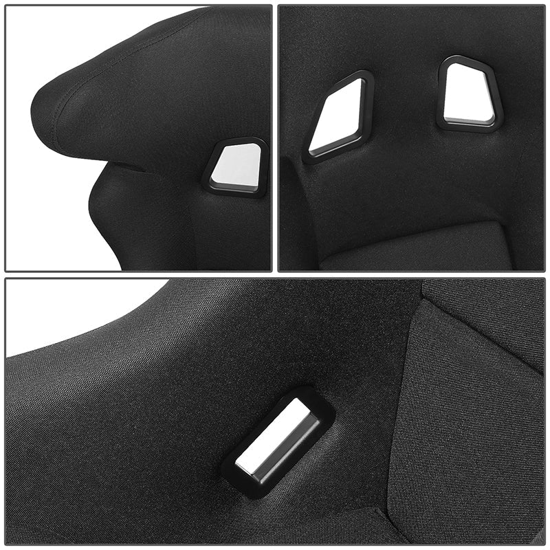 Microfiber Fiberglass Fixed Back Bucket Racing Seat w/Bracket Universal