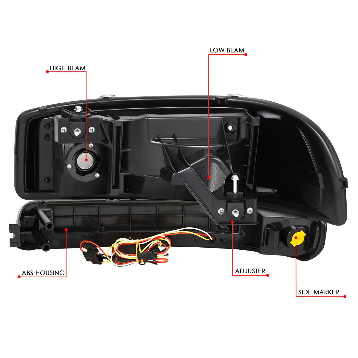 LED DRL Switchback Headlights 99-06 GMC Sierra 1500-3500 Yukon