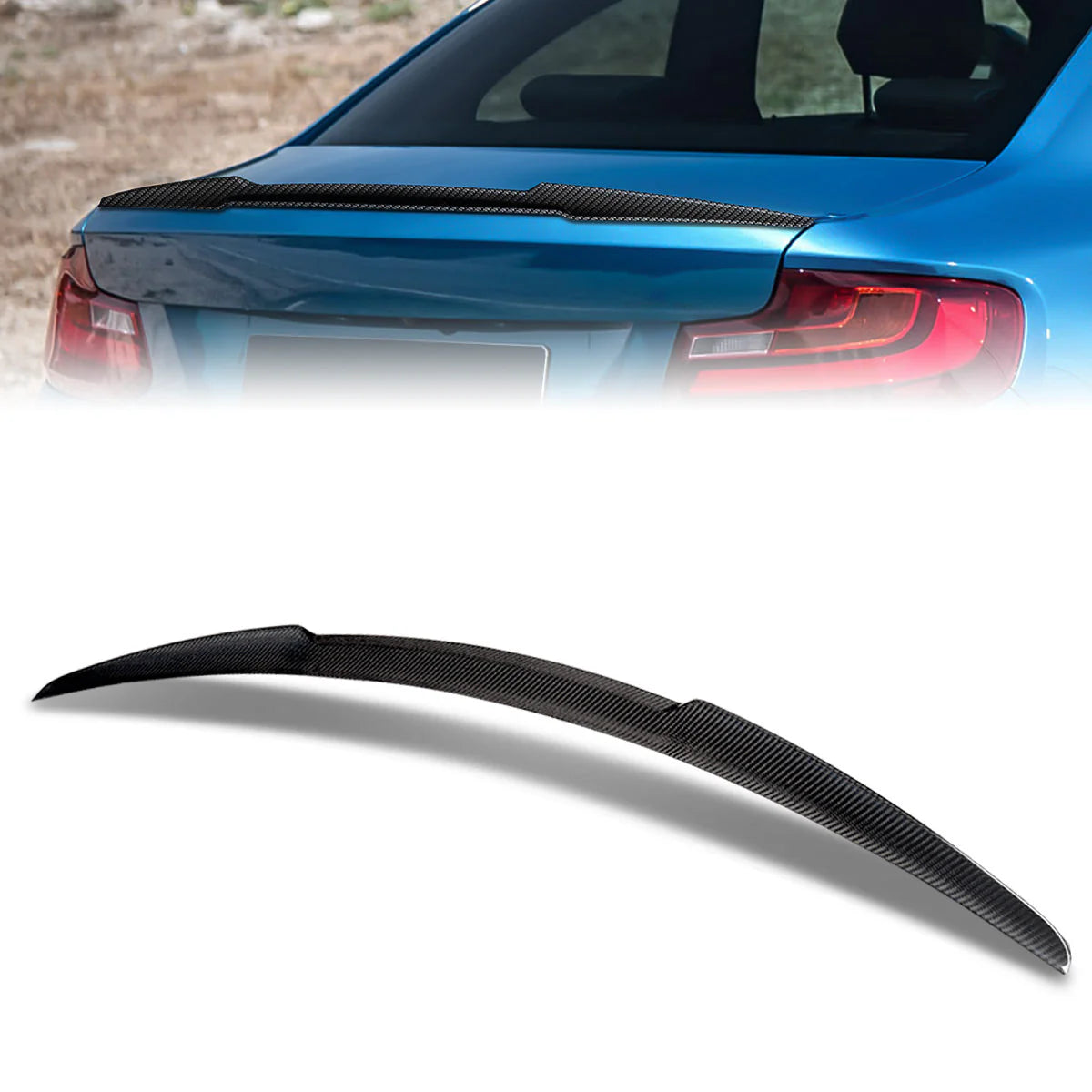 V-Style Duck Bill Carbon Fiber Rear Trunk Lid Spoiler 14-21 BMW 2-Series F22 Coupe
