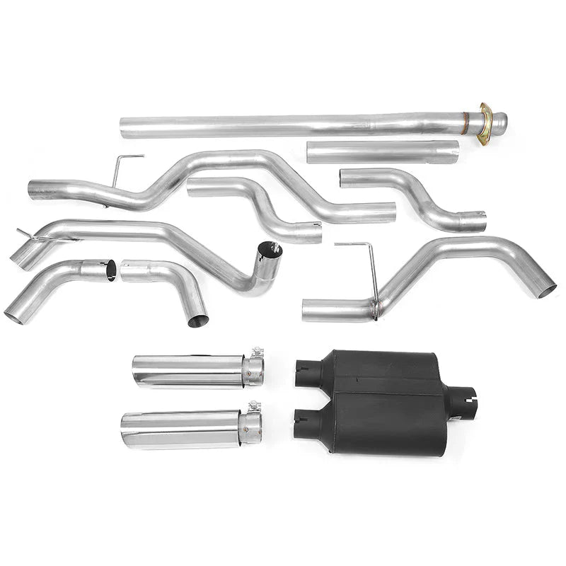 Cat-Back Exhaust w/3.5 in. OD Stainless Steel Muffler Tip 15-20 Ford F-150 2.7L 3.5L 5.0L