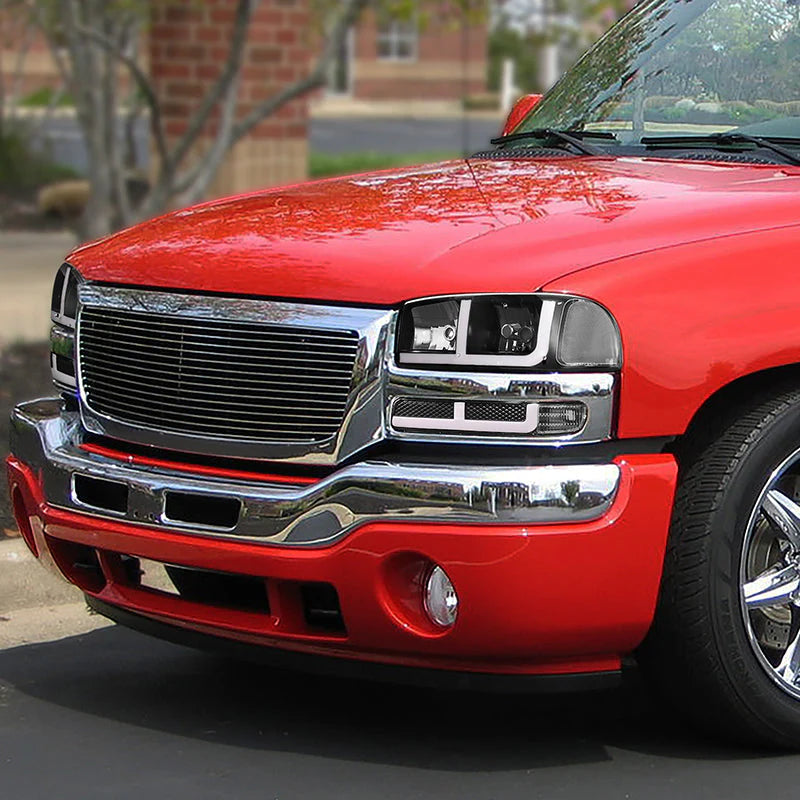 LED DRL Switchback Headlights 99-06 GMC Sierra 1500-3500 Yukon