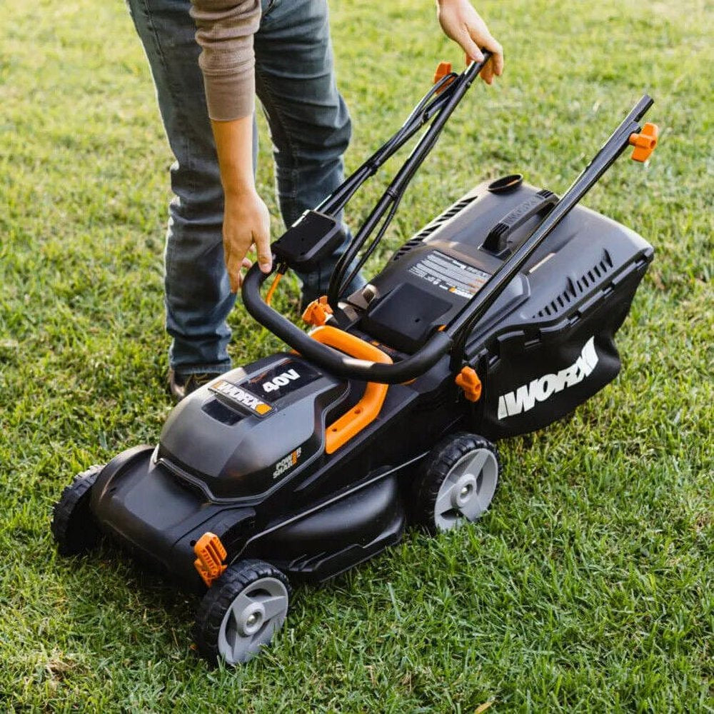 2026 40V Cordless Lawn Mower 14′′ with Intellicut, Mulching, 2x20V 4.0Ah Batteries and Charger Included