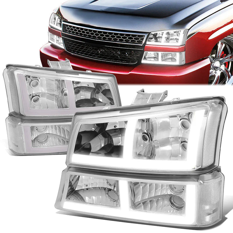 LED DRL Headlights 03-06 Chevy Avalanche Silverado 1500-3500 / HD