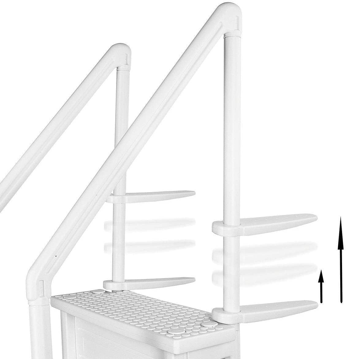 2026 Select Anti-Slip in-Pool Steps | Gray | for Above Ground Swimming Pools | Can Mount to Decks 48′′ to 54′′ H | Safety Stairs Capacity Up to 300 lbs