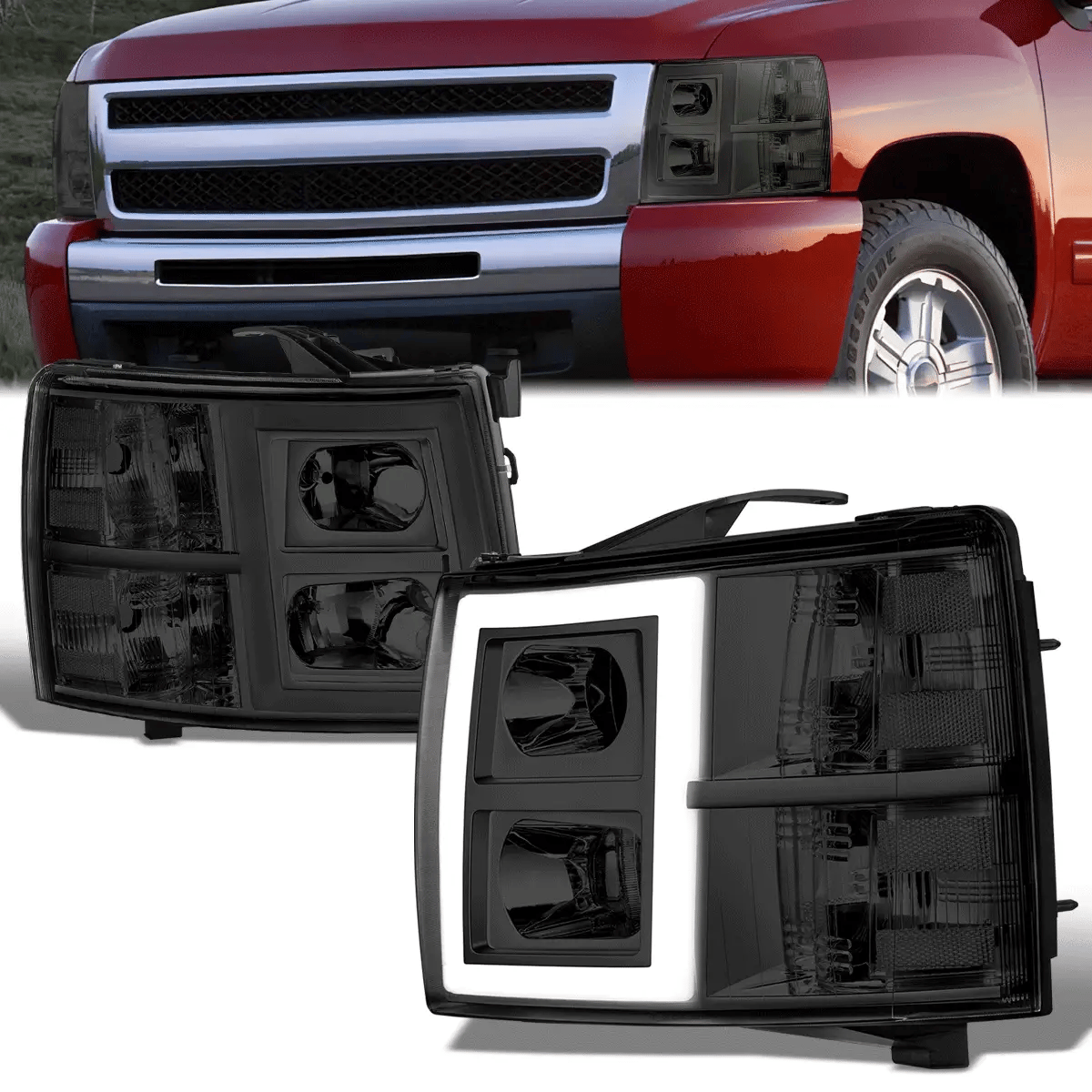 LED DRL Headlights 07-13 Chevy 1500 2500HD 3500