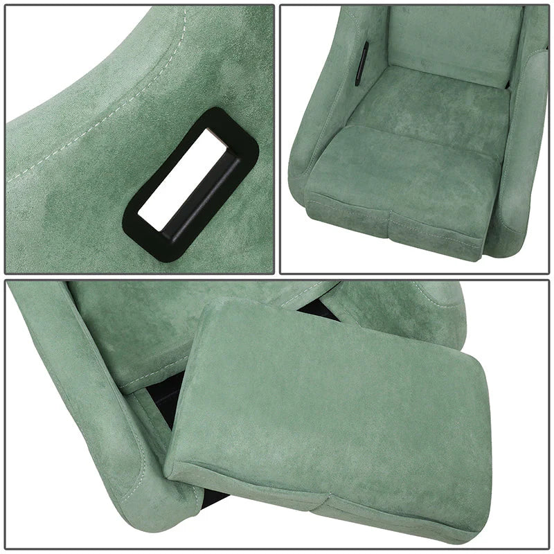 Vegan Micro Fiber Fixed Back Racing Bucket Seat Universal