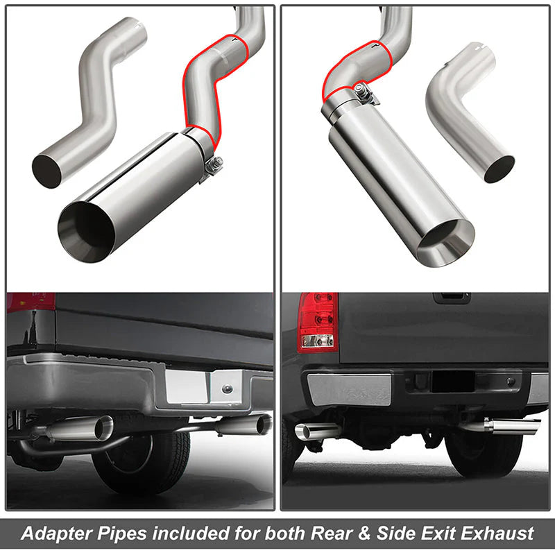 Cat-Back Exhaust w/3.5 in. OD Stainless Steel Muffler Tip 15-20 Ford F-150 2.7L 3.5L 5.0L