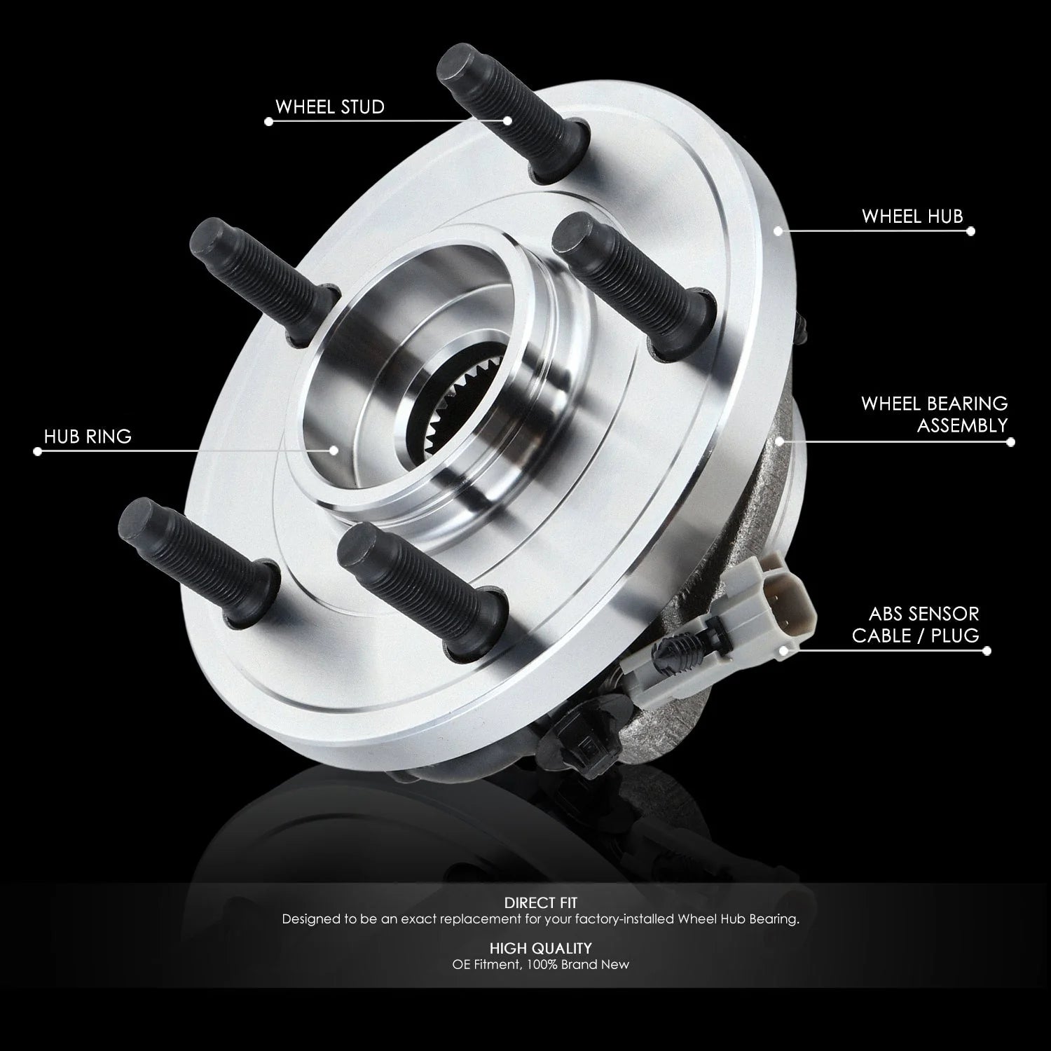 Front Left or Right Side Wheel Bearing & Hub Assembly 06-10 Jeep Commander, 05-10 Grand Cherokee