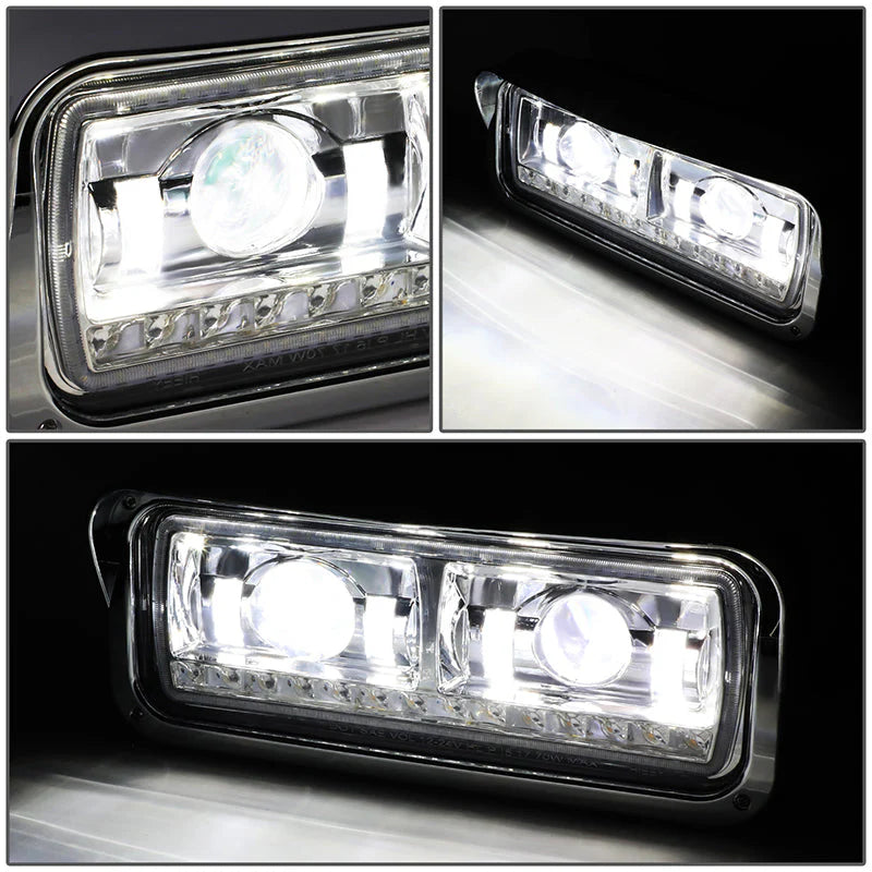 LED DRL Halo Projector Headlights 81-19 Kenworth W900 Western Star 4800