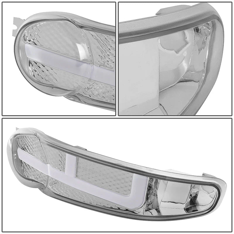 LED DRL Switchback Headlights 01-06 GMC Yukon Sierra 1500 Denali