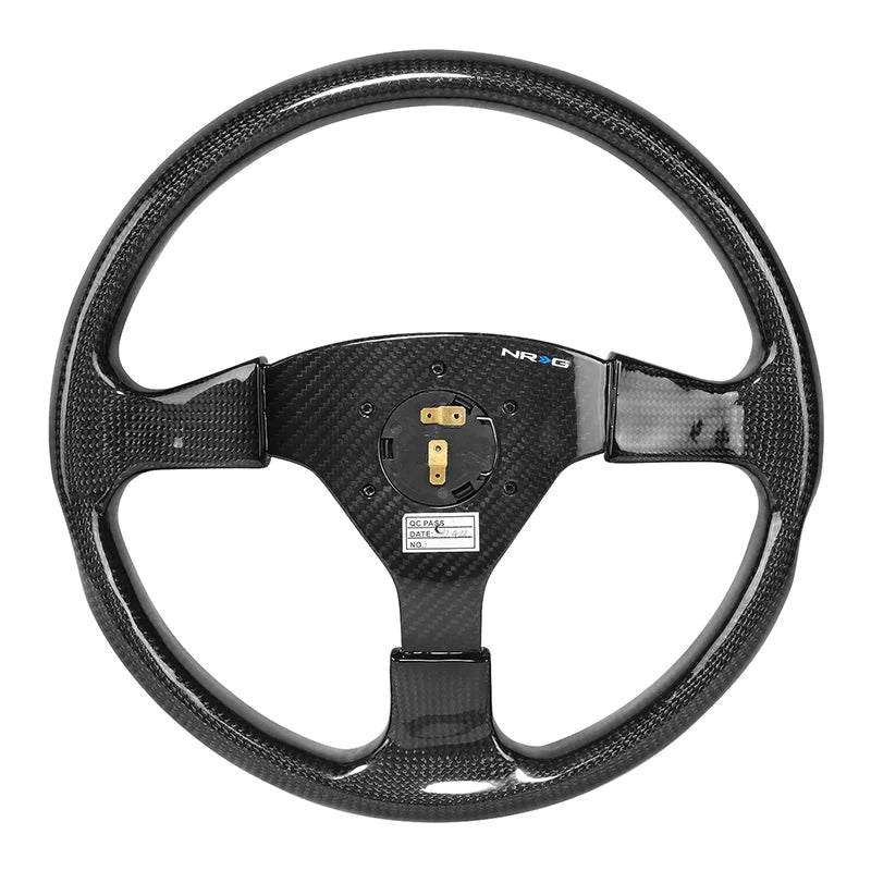 350mm Flat Dish Carbon Fiber Spoke Steering Wheel Universal