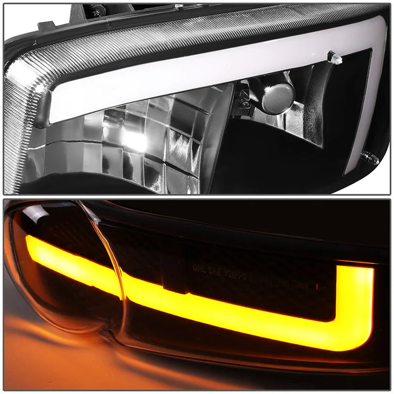 LED DRL Switchback Headlights 01-06 GMC Sierra 1500 Yukon Denali