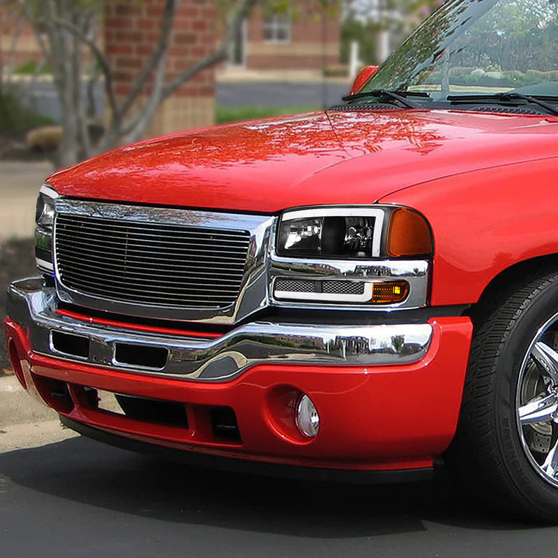LED DRL Switchback Headlights 99-06 GMC Sierra 1500-3500 Yukon
