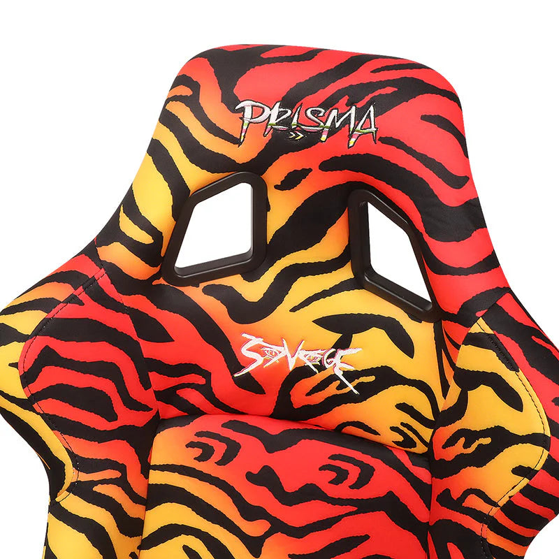 Tiger Orange Vegan Satin Racing Seats w/Mount Bracket Universal