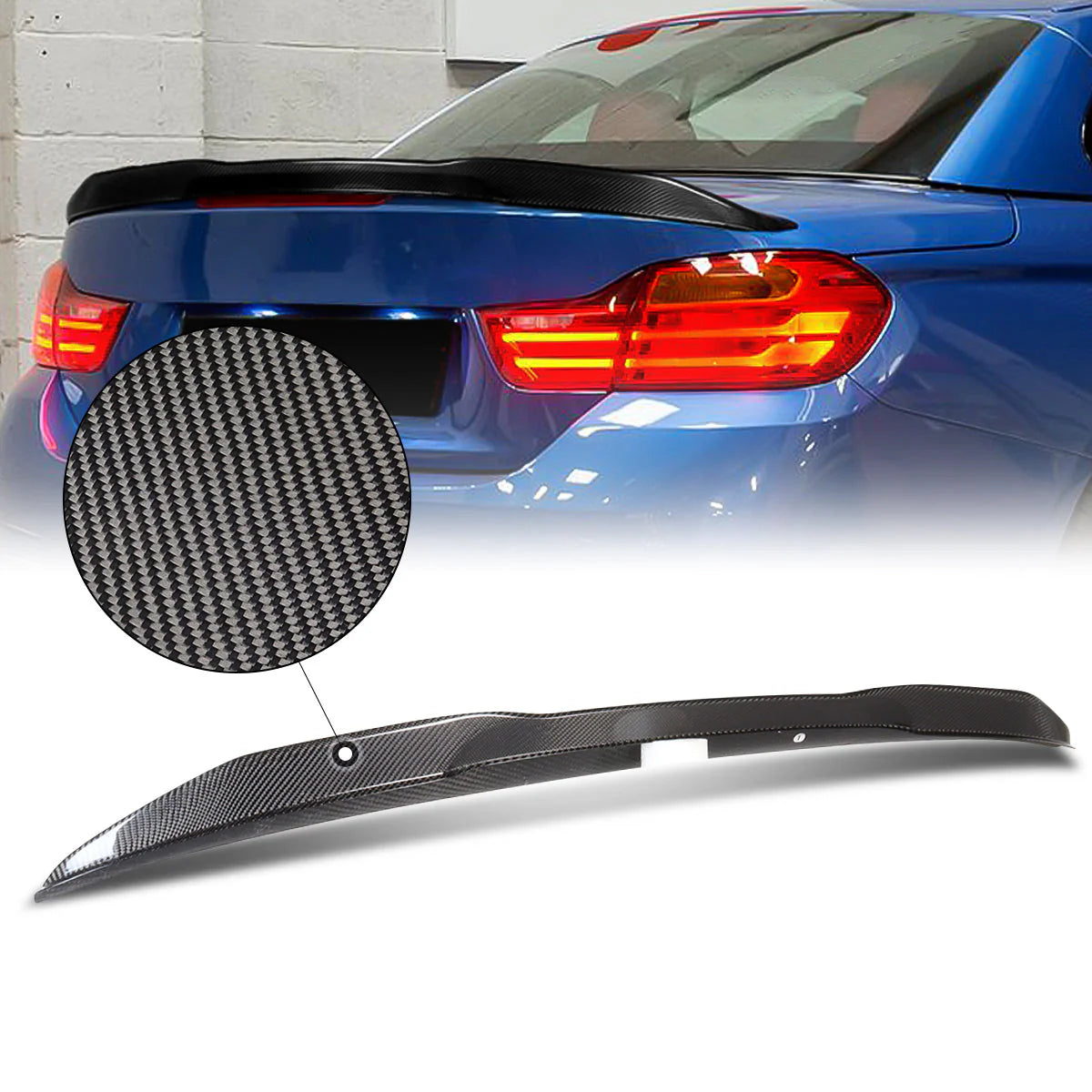 PSM-Style Carbon Fiber Rear Trunk Lid Spoiler 15-20 BMW M4 F83 Convertible