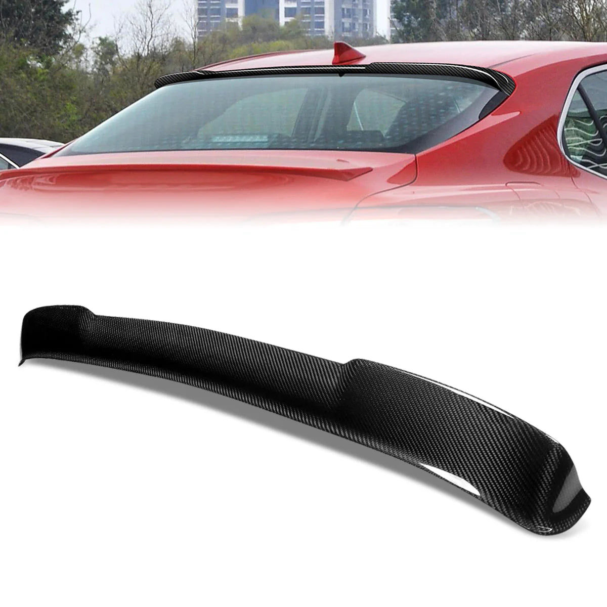 18-22 Toyota Camry V-Style Rear Window Roof Spoiler - Carbon Fiber