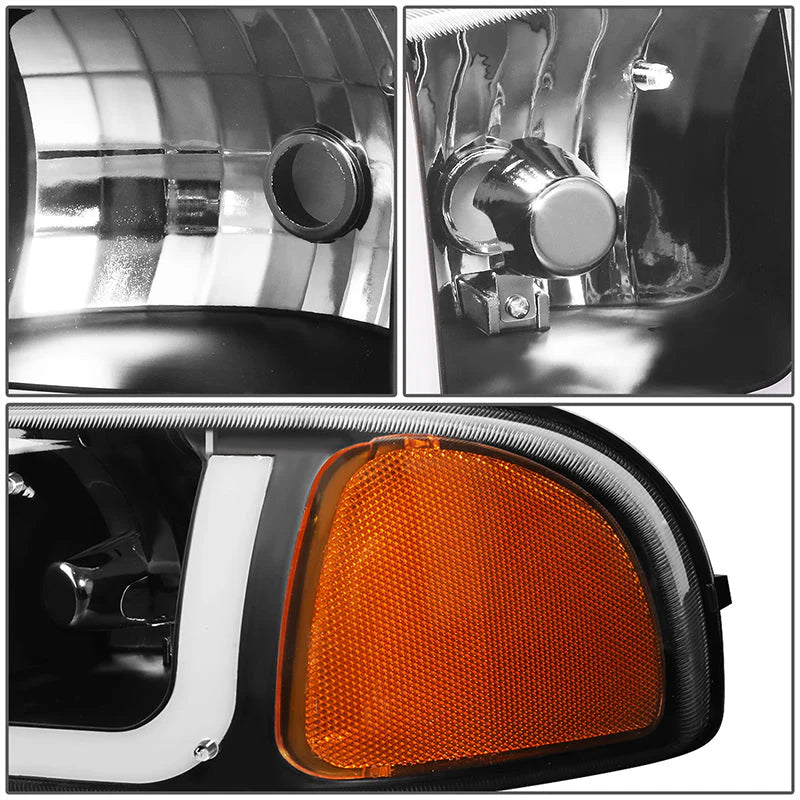 LED DRL Switchback Headlights 01-06 GMC Yukon Sierra 1500 Denali