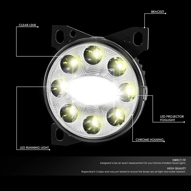 LED DRL Projector Fog Lights 08-15 Kenworth T660, 13-20 Peterbilt 579
