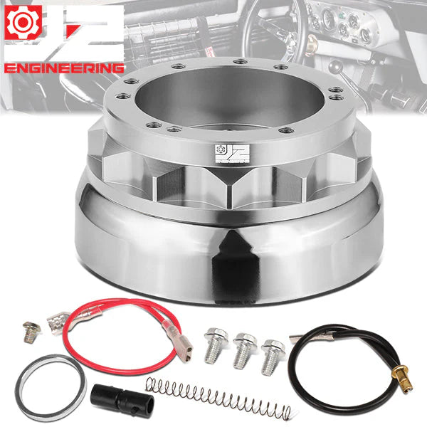 65-69 Ford Mustang 67-74 Bronco Aluminum Steering Wheel Hub Adapter - Silver