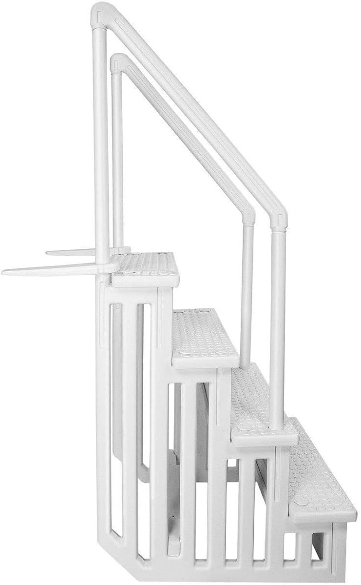 2026 Select Anti-Slip in-Pool Steps | Gray | for Above Ground Swimming Pools | Can Mount to Decks 48′′ to 54′′ H | Safety Stairs Capacity Up to 300 lbs