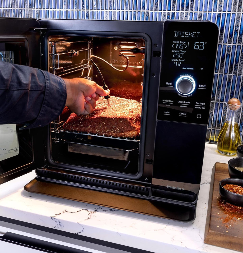 2026 Smart Indoor Pellet Smoker, with Active Smoke Filtration, 5 Smoke Control Settings, WiFi Connected, Electric, Countertop BBQ Appliance, Black