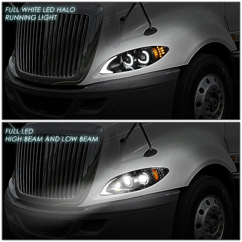 LED DRL Halo Projector Headlights 09-18 International Harvester ProStar