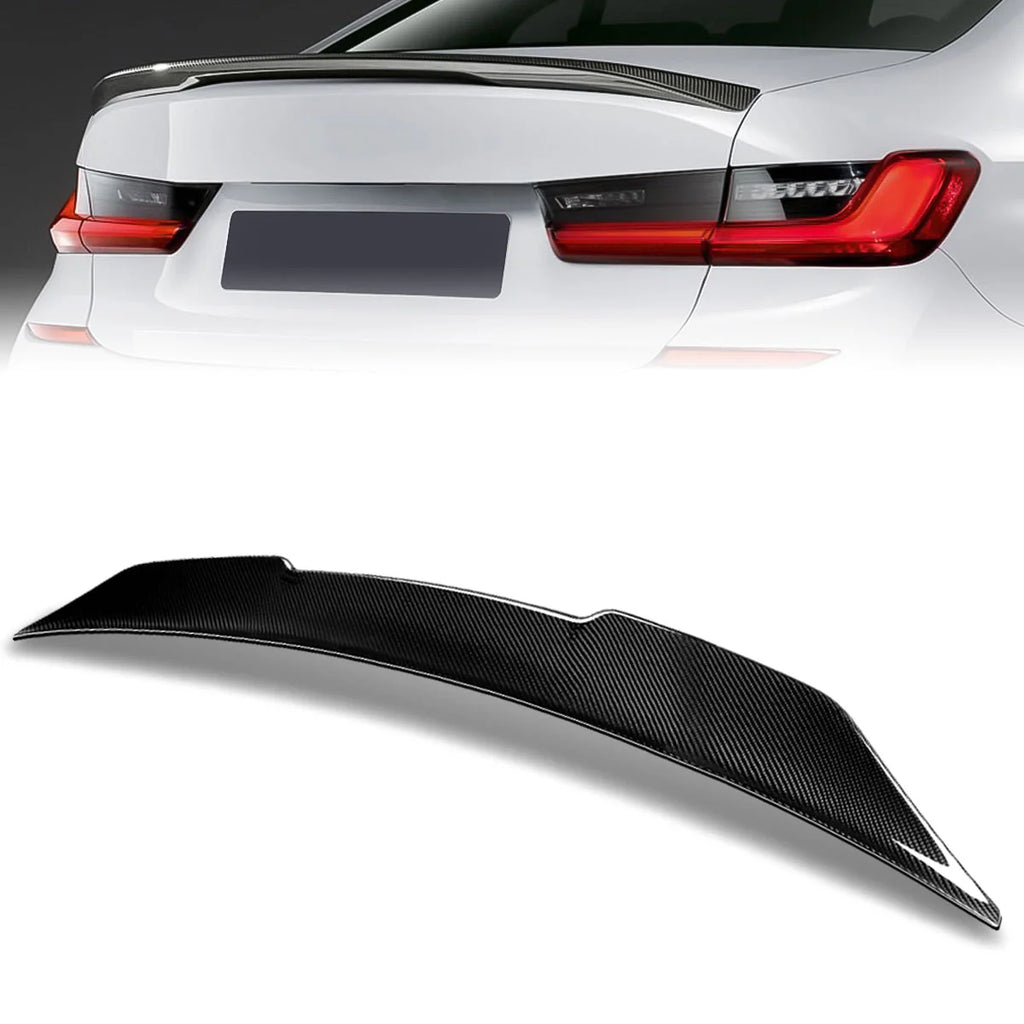 V-Style Duck Bill Carbon Fiber Rear Trunk Lid Spoiler 19-22 BMW 3 Series G20 Sedan