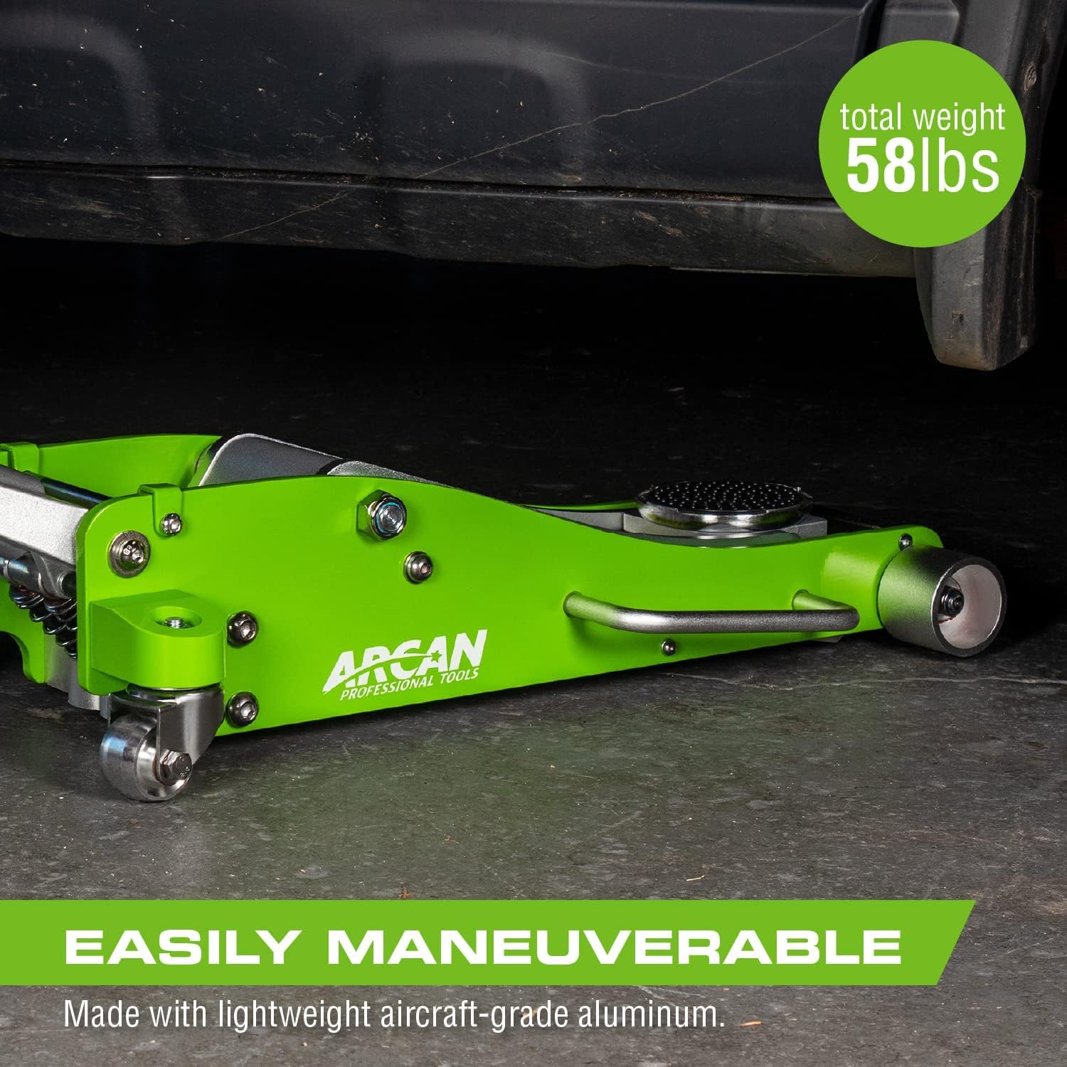 2026 Tools 3-Ton Quick Rise Aluminum Floor Jack with Dual Pump Pistons & Reinforced Lifting Arm (A20018_A20019)