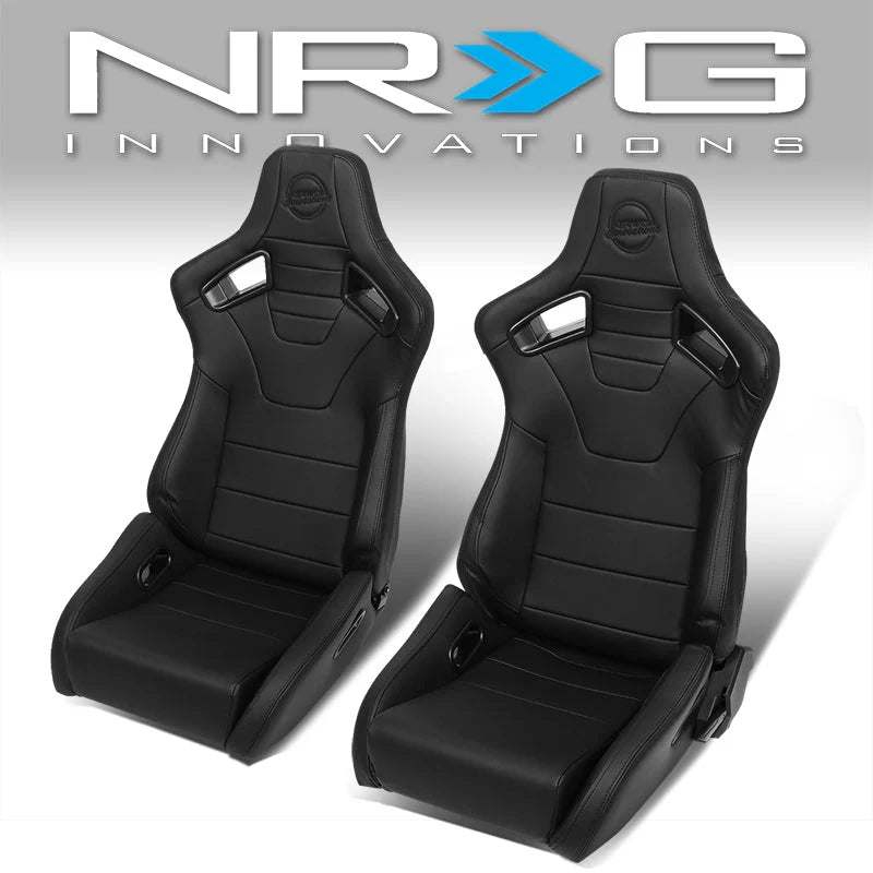 Pair Bucket Style Full Reclinable Racing Seats Universal