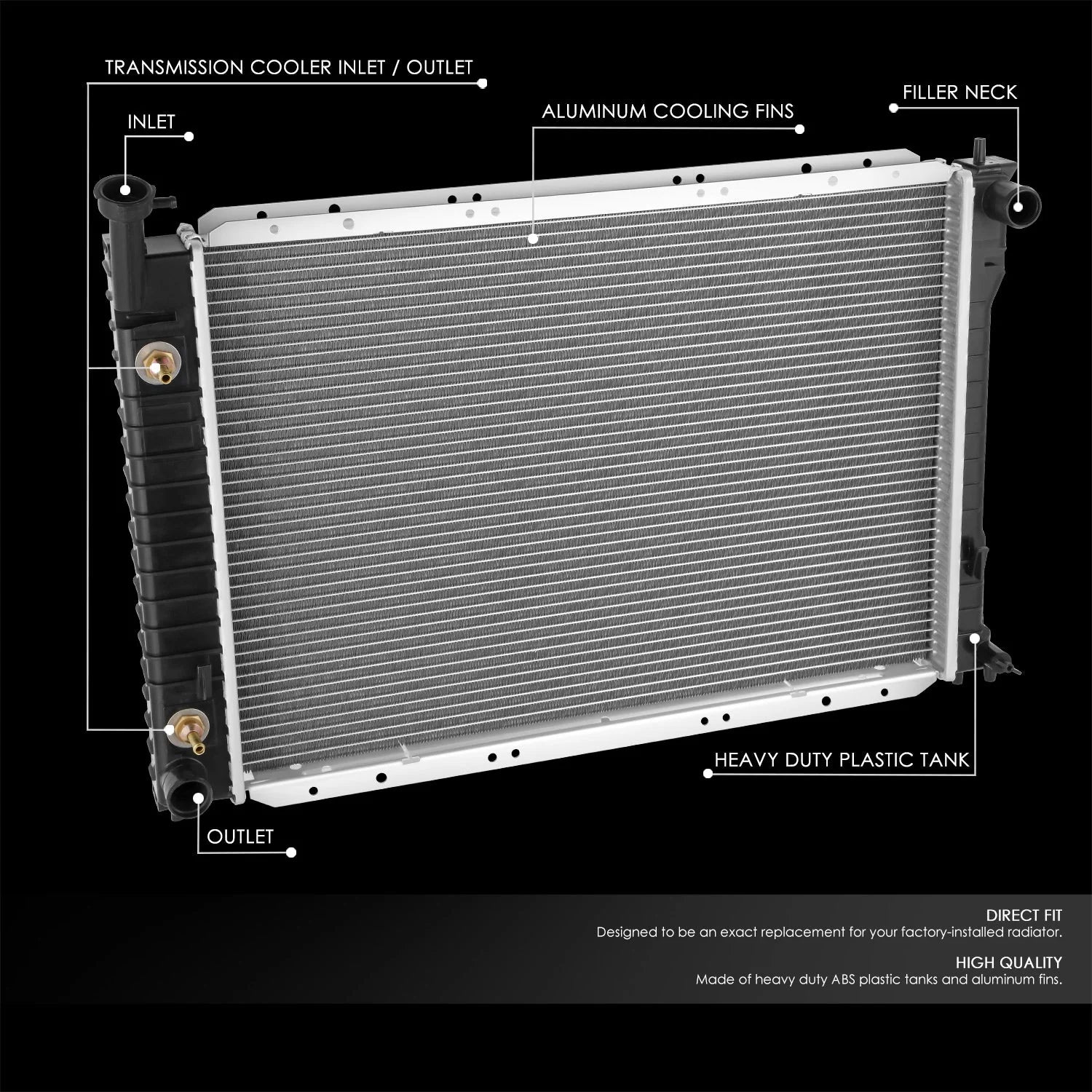 1924 Replacement Radiator 96-98 Mercury Villager Nissan Quest