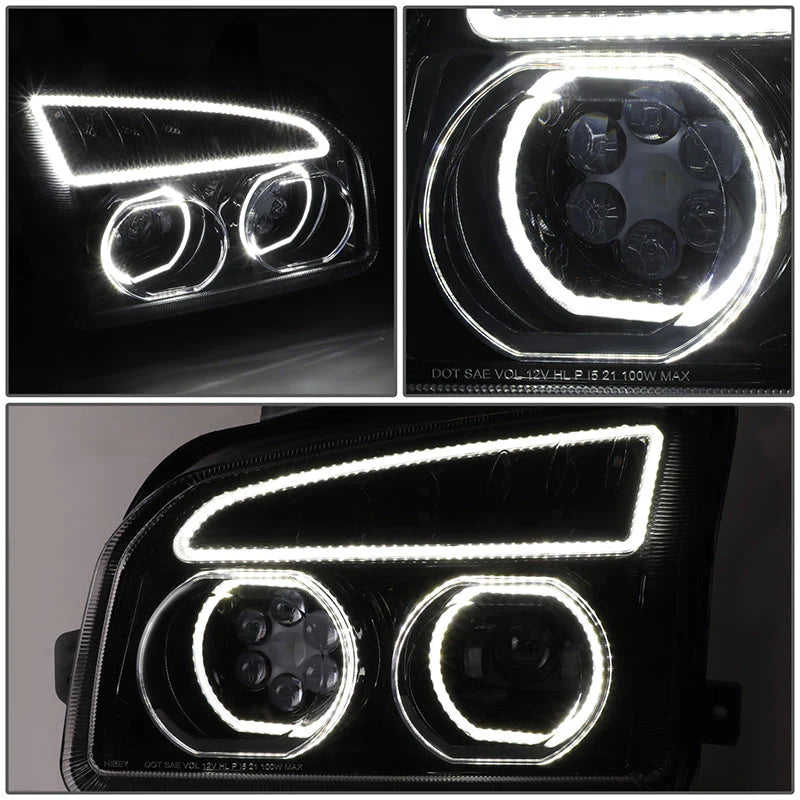 LED DRL Halo Sequential Projector Headlights 19-22 Kenworth T880