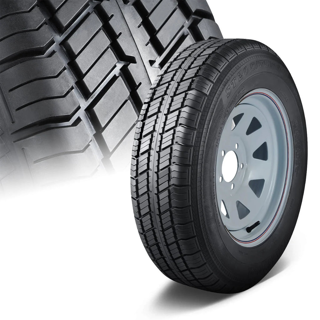 1-Piece 15 in. Trailer Tire & Rim Assembly 5 X 114.3 Bolt Pattern / 84.1mm Centerbore Wheel Hubs