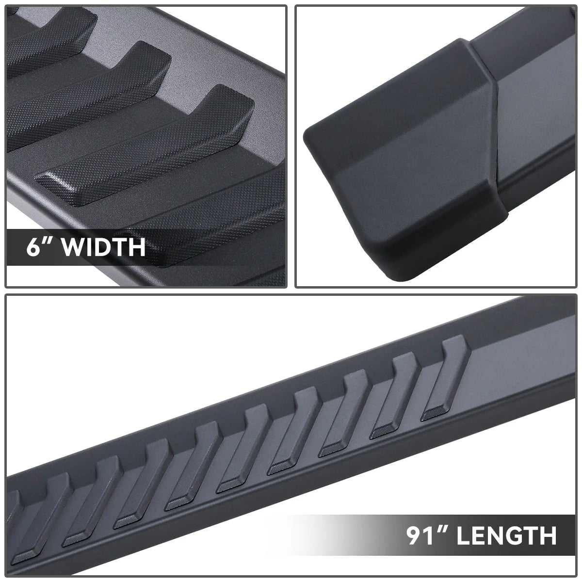 6 in. Wide Flat Step Running Boards 99-16 Ford F250 F350 F450 Super Duty Crew Cab