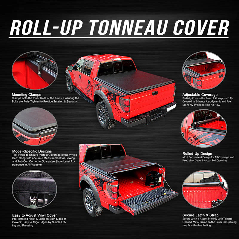 6.5 ft. Bed Soft Roll-Up Tonneau Cover 22-24 Toyota Tundra