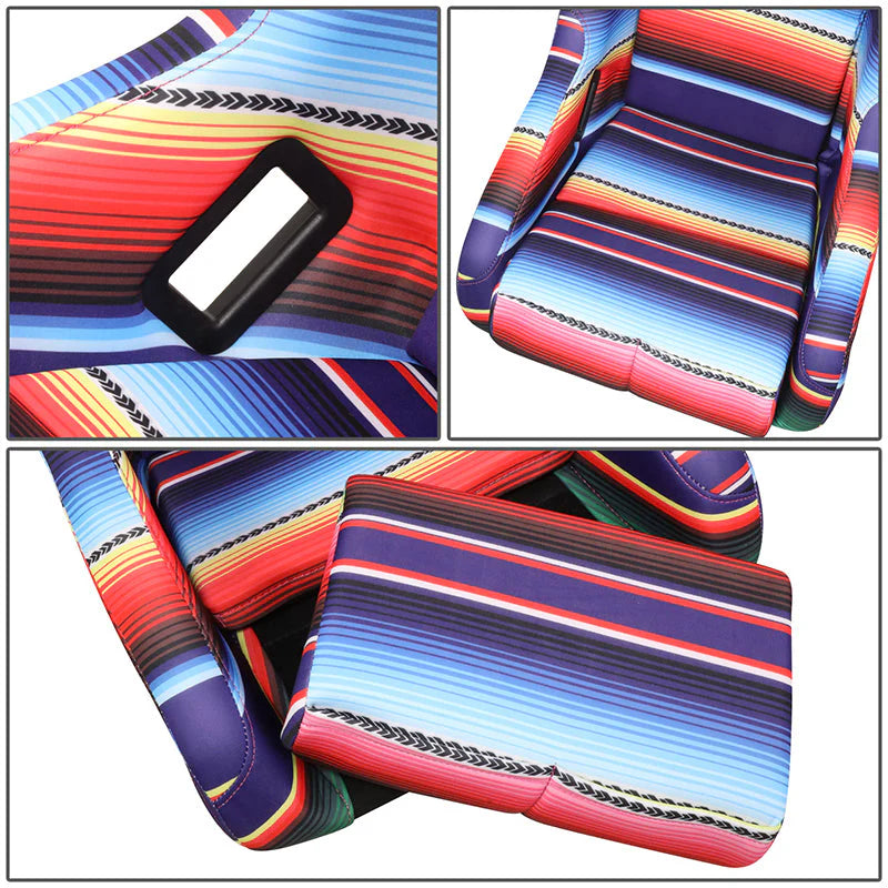 Vegan Micro Fiber Fixed Back Racing Bucket Seat Universal