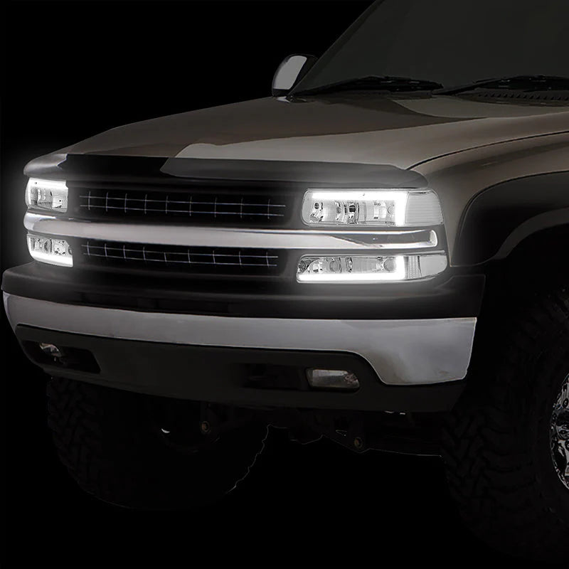 LED DRL Headlights 99-02 Chevy Silverado 1500-3500, 00-06 Suburban 1500 2500 Tahoe