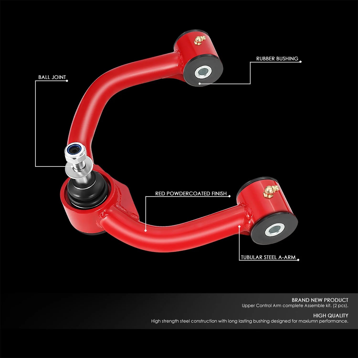 04-22 Ford F150 Lincoln Navigator 2-4 in. Lifted Front Upper Control Arms (Red)