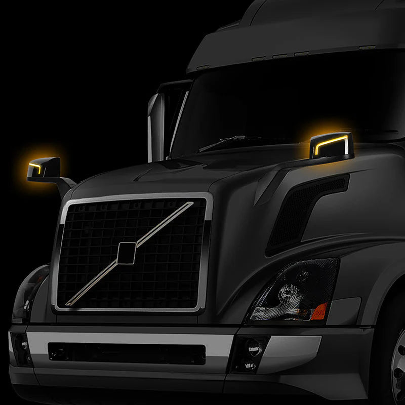 Performance Series Side Hood Mirrors (Black) 04-18 Volvo VN Series