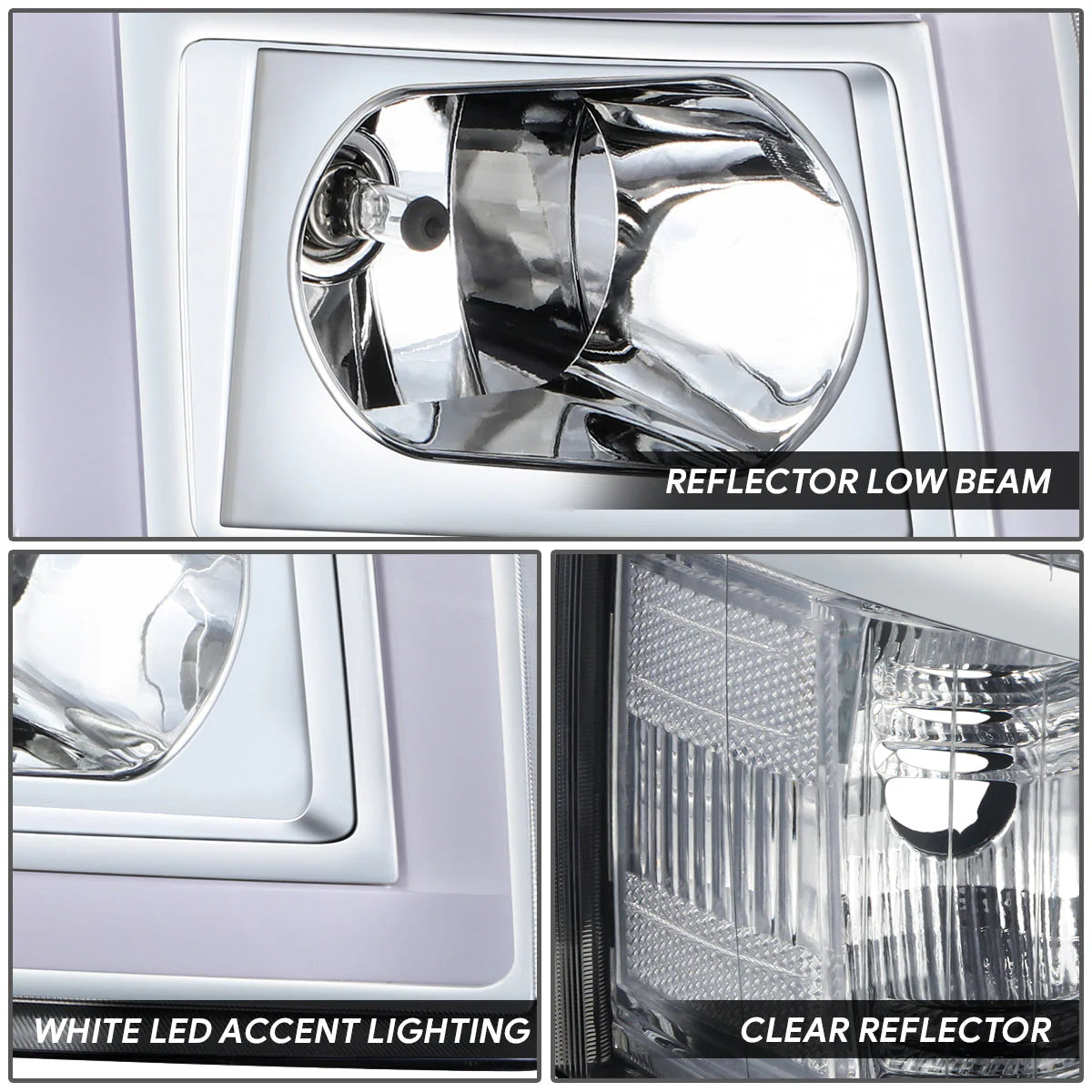 LED DRL Headlights 07-13 Chevy 1500 2500HD 3500